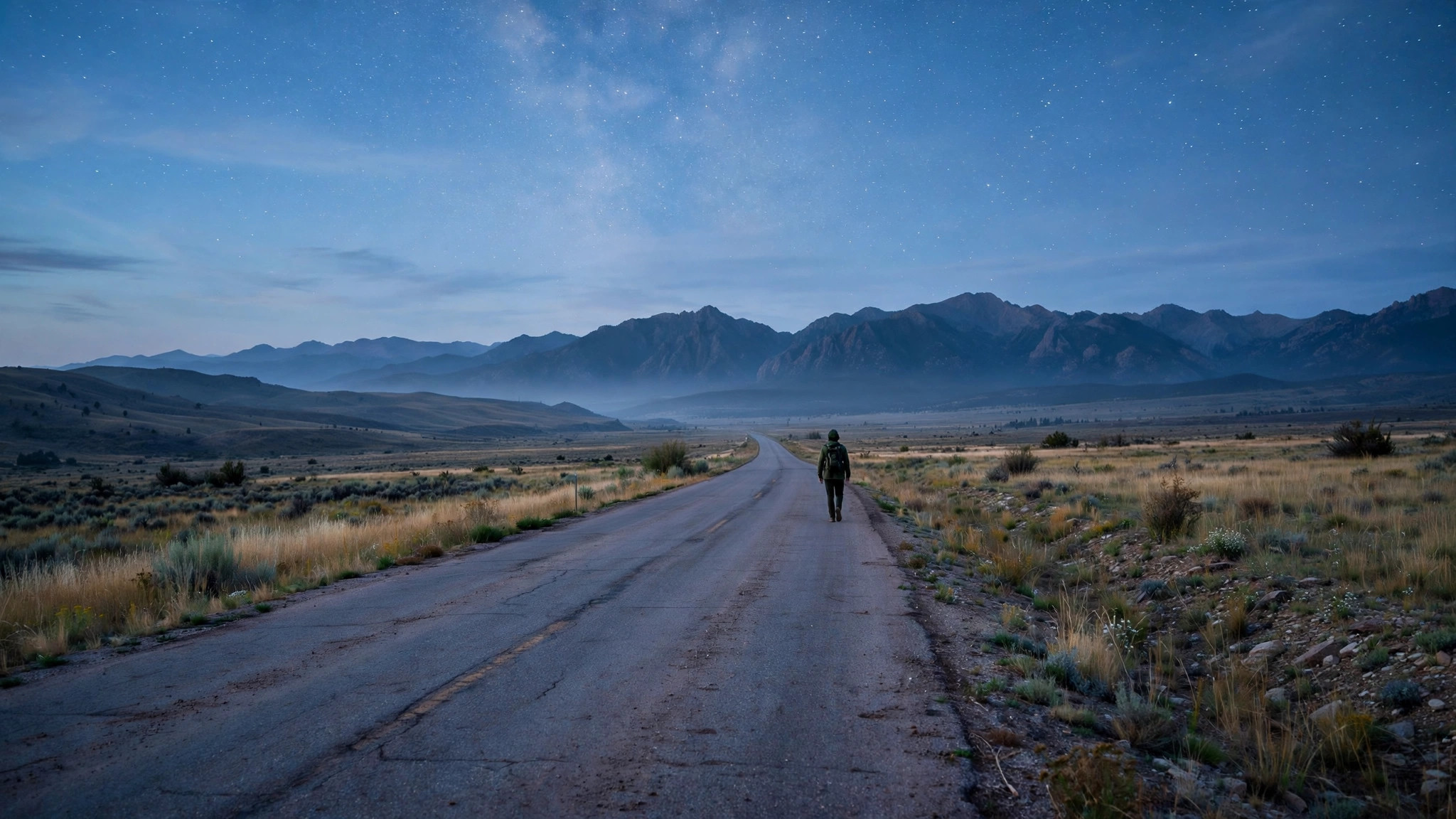Open road under a vast starry sky, symbolising Jupiter's journey of expansion